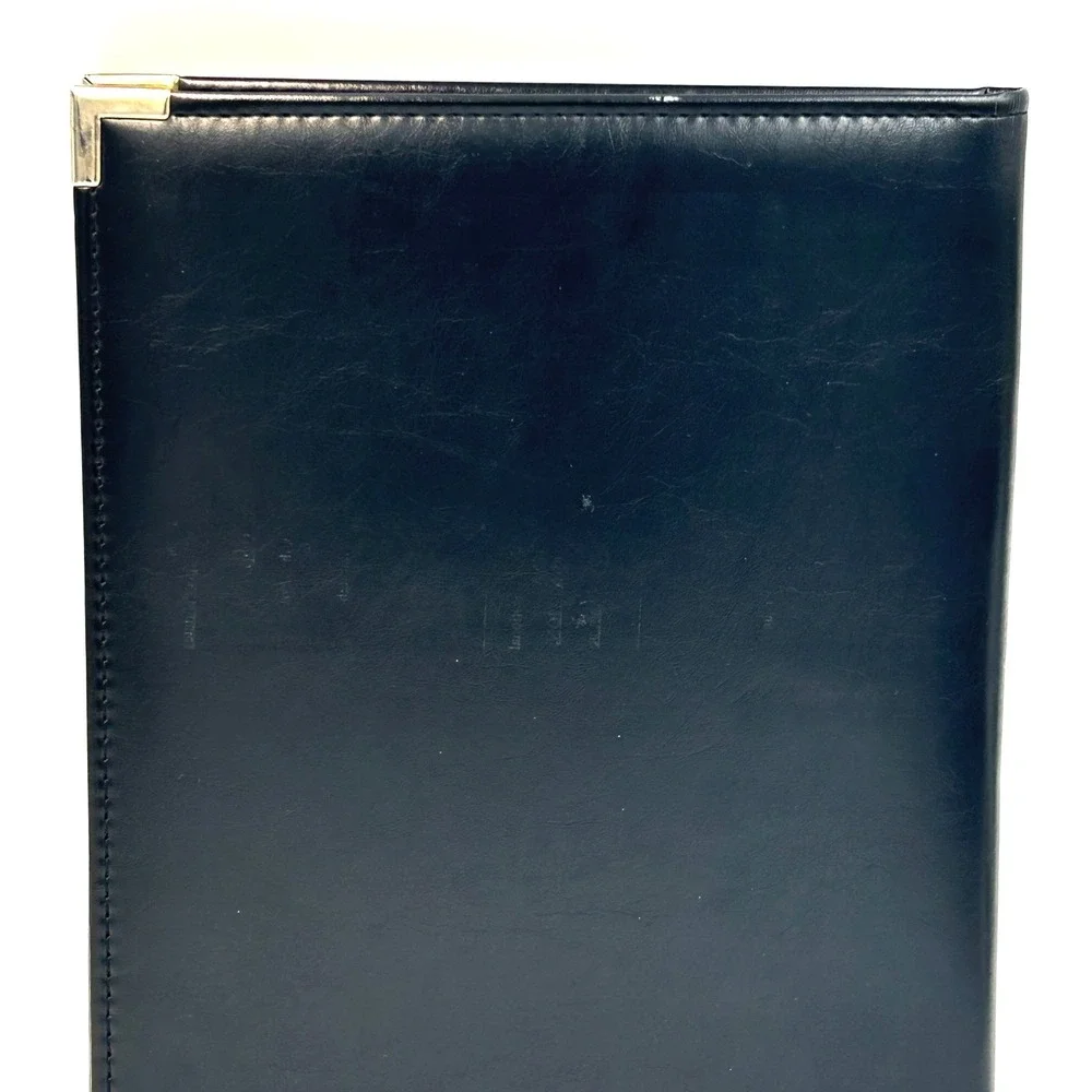Vintage InteliDesign Portfolio Faux Leather Solar Calculator Padfolio 90s Black